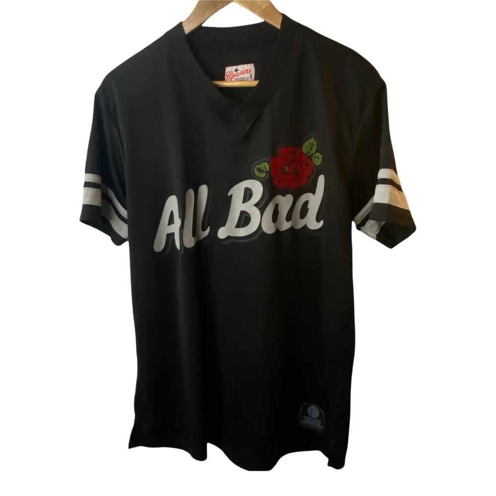 Cousins Sportswear Co. Black ALL BAD V-Neck T-Shirt #13 Men's Medium